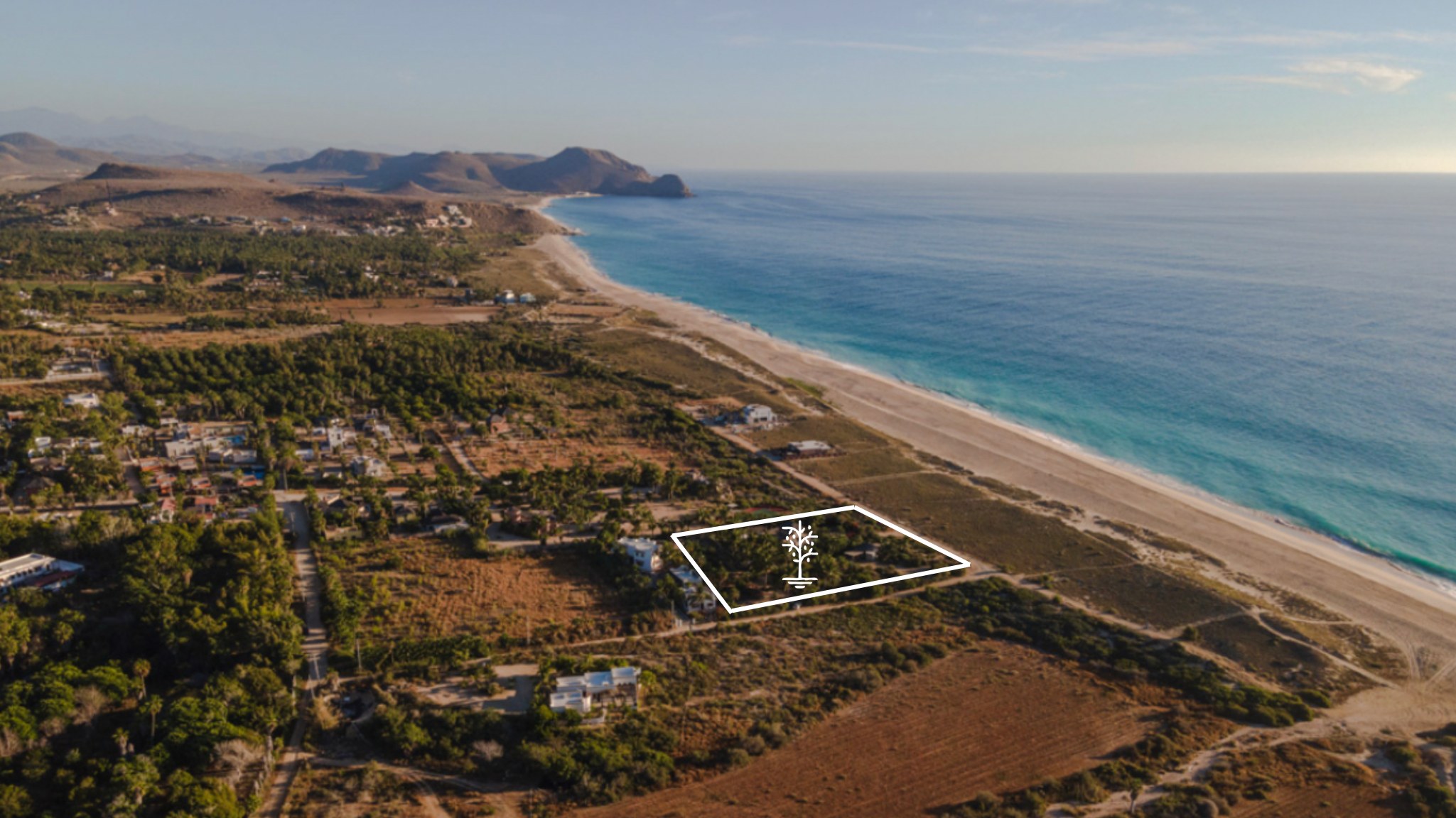Aerial view of Jardín de los Sueños in Todos Santos, Baja California Sur